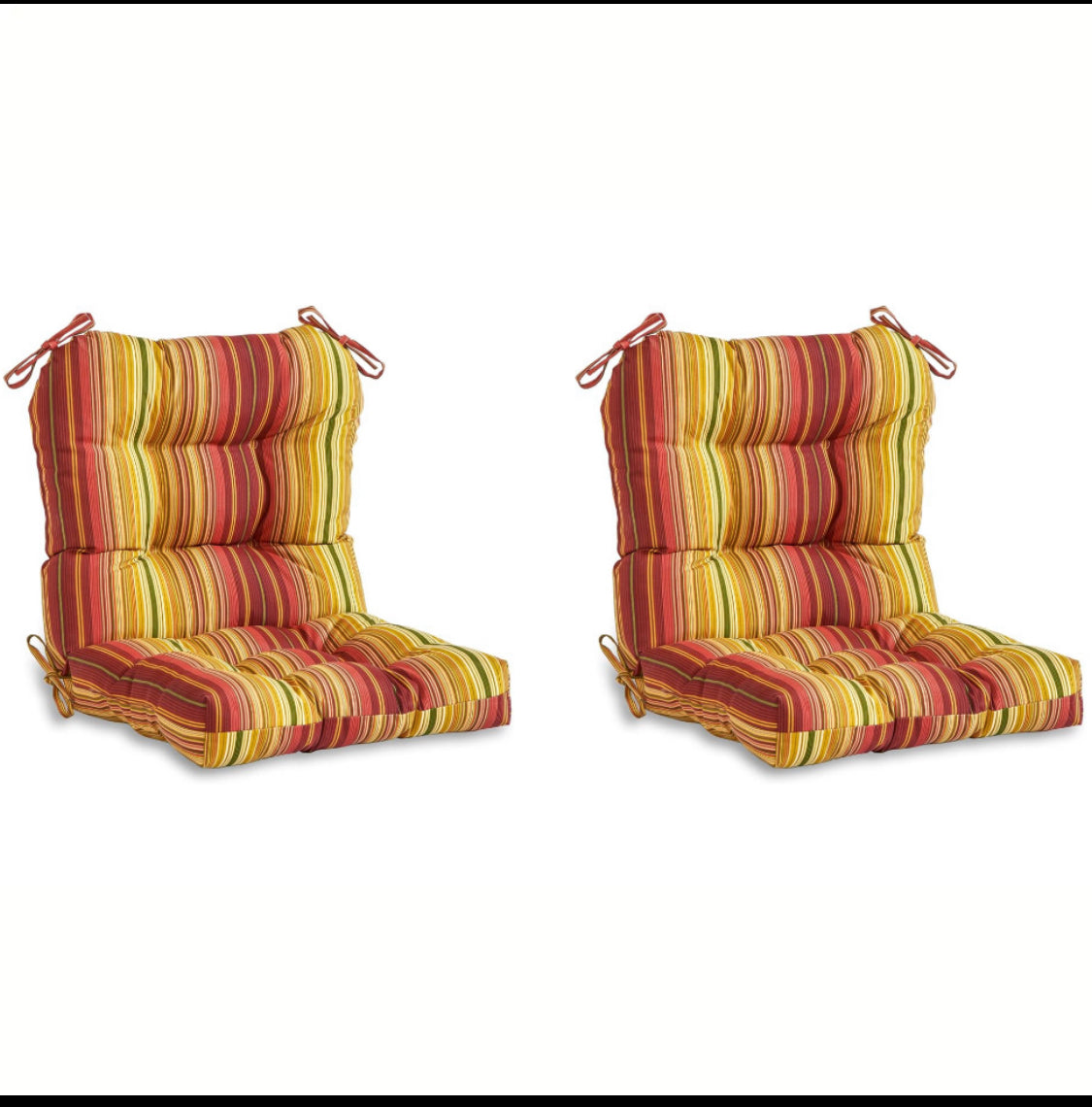 Set Of 2 - New Open Box Greendale Home Fashions Outdoor Seat/Back Chair Cushions