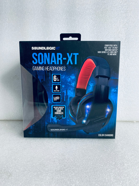 Lot Of 3 - New SoundLogic XT Sonar-XT LED Gaming Headphones With Microphone