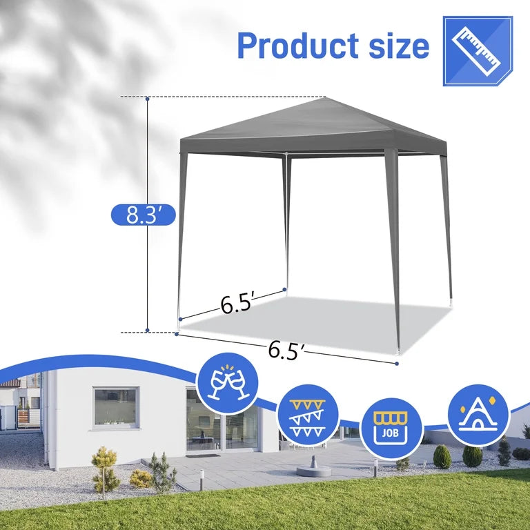 New Other TryGoal 6.5x6.5 ft 4-Sided Waterproof Portable Party Tent/Canopy, Gray