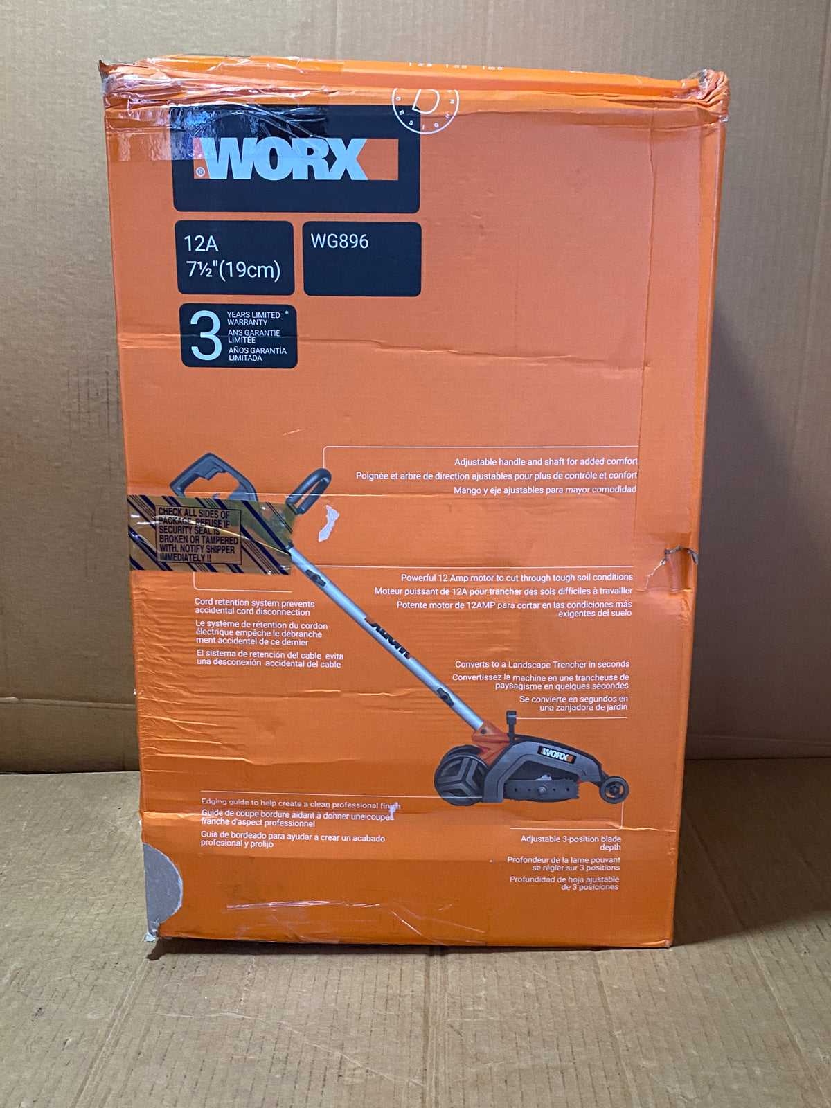 WORX Electric 12 Amp 7.5" Lawn Trencher/Edger For Lawn Landscaping