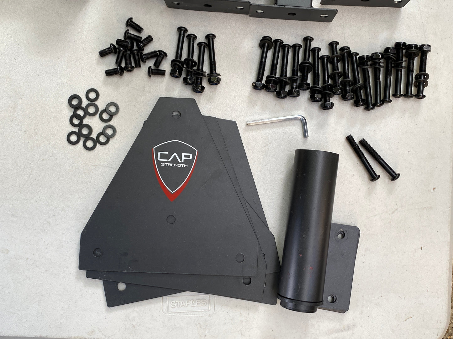 CAP Barbell Multi-Functional Power & Squat Rack With Bar Holder, Black/Red