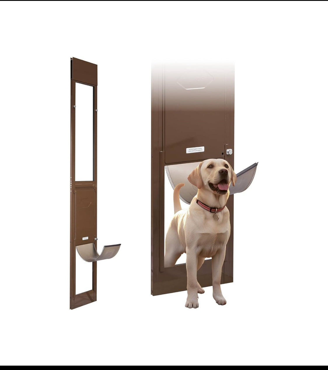 New Other VEVOR Dog Door For Sliding Glass Door W/ 10 1/4” x 16 1/4” Flap, Brown