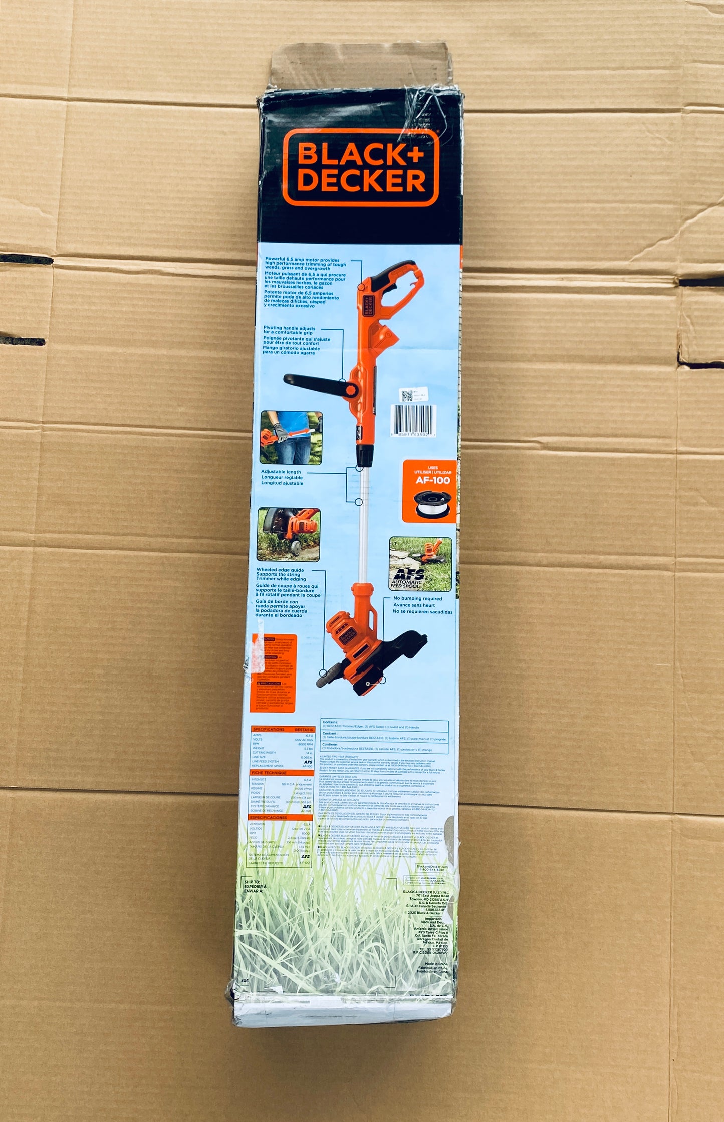 New Open Box Black & Decker 2In1 Auto Feed 6.5 Amp 14” String Trimmer/Lawn Edger
