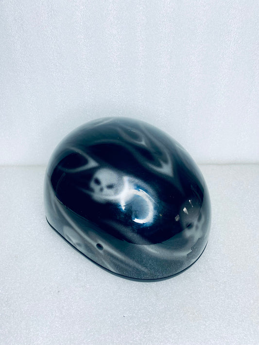 Harley Davidson Half Shell Motorcycle Helmet Skull Graphic Size L 59-60cm Black