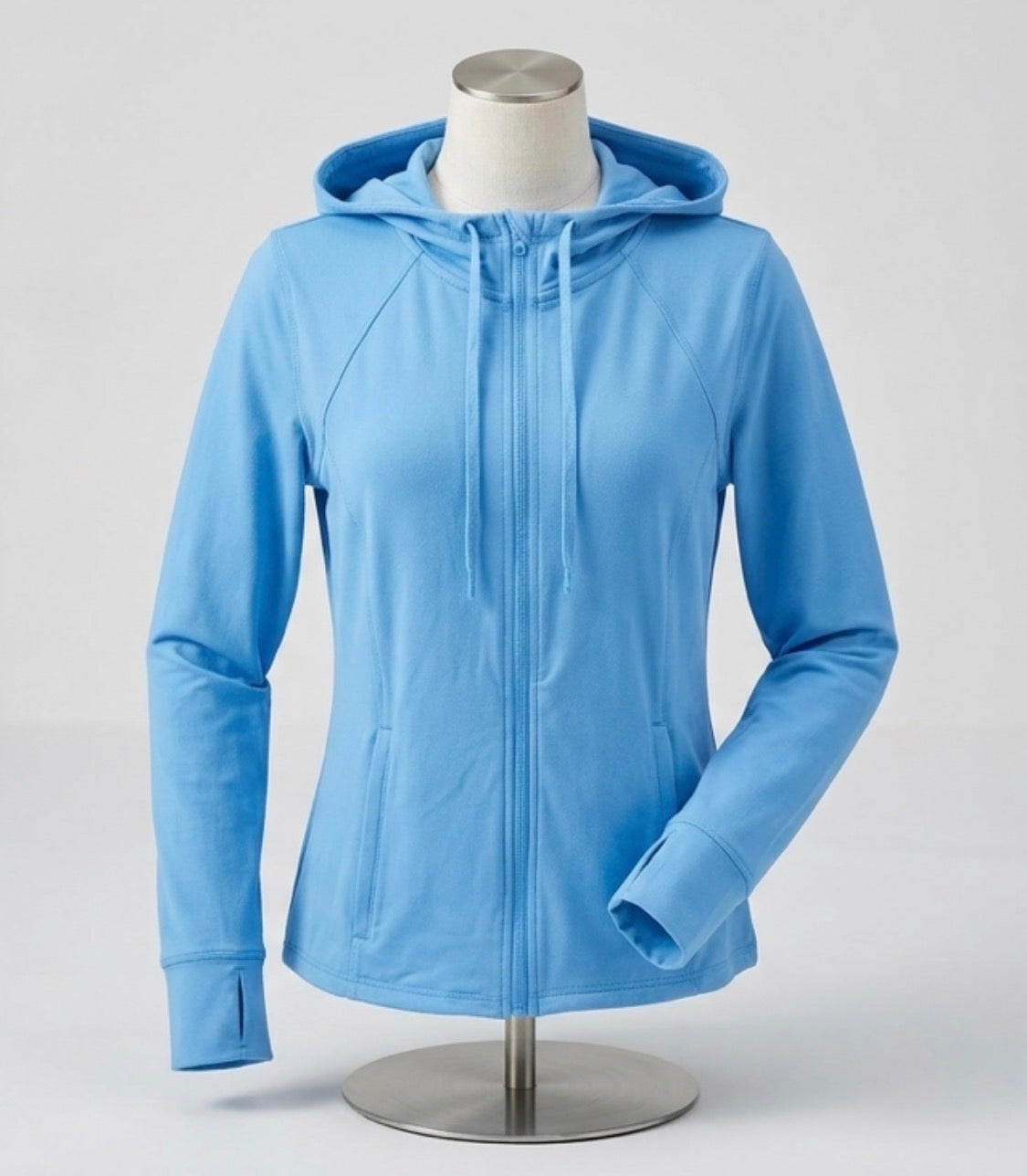 New Members Mark Ladies Everyday Moisture Wicking Full Zip Hooded Performance Jacket XXL, Blue Hills