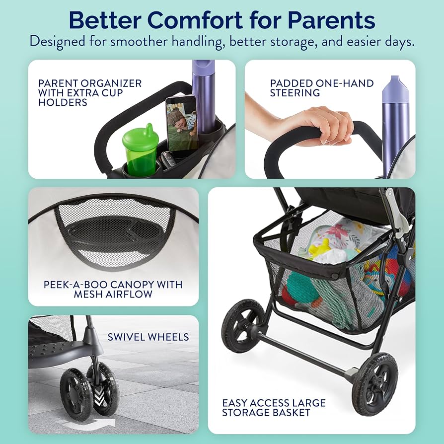 New Open Box Kolcraft Cloud Plus Lightweight Umbrella Stroller W/ Reclining Seat