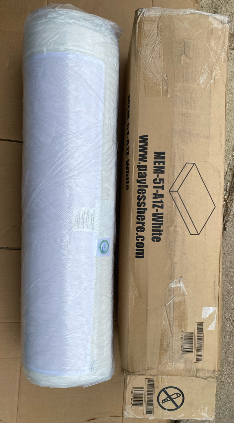 New Open Box FDW 5” Twin Medium Firm Gel Memory Foam Mattress, White