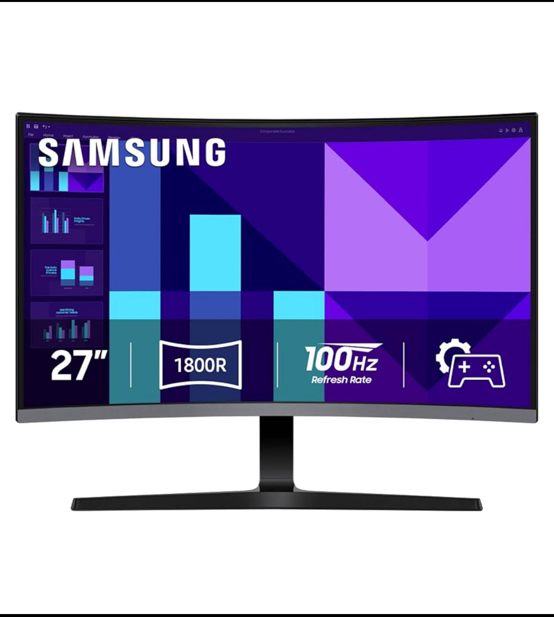 New Open Box Samsung 27” S3 FHD 100Hz Curved Gaming Monitor W/ Built-in Speakers