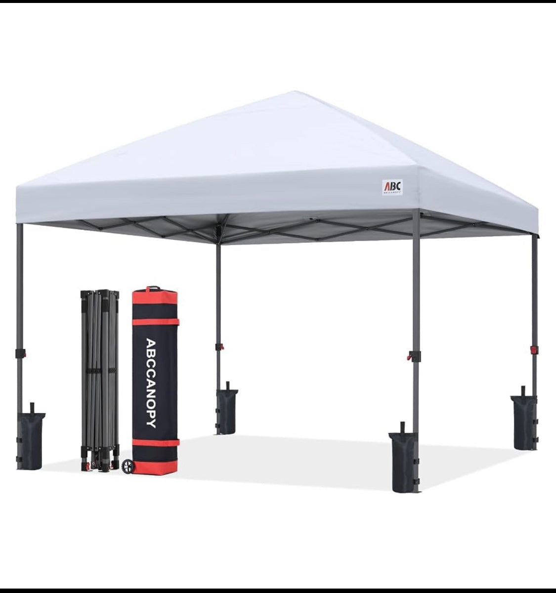 New Other ABCCANOPY10’ x 10’ Pop Up Canopy Tent With Portable Wheeled Carry Bag