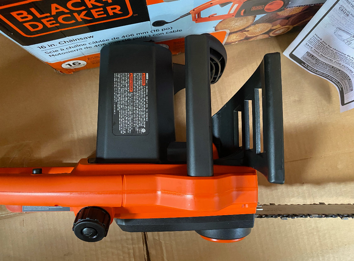 Like New BLACK+DECKER 12 Amp 16 in. Corded Electric Chainsaw, Black/Orange
