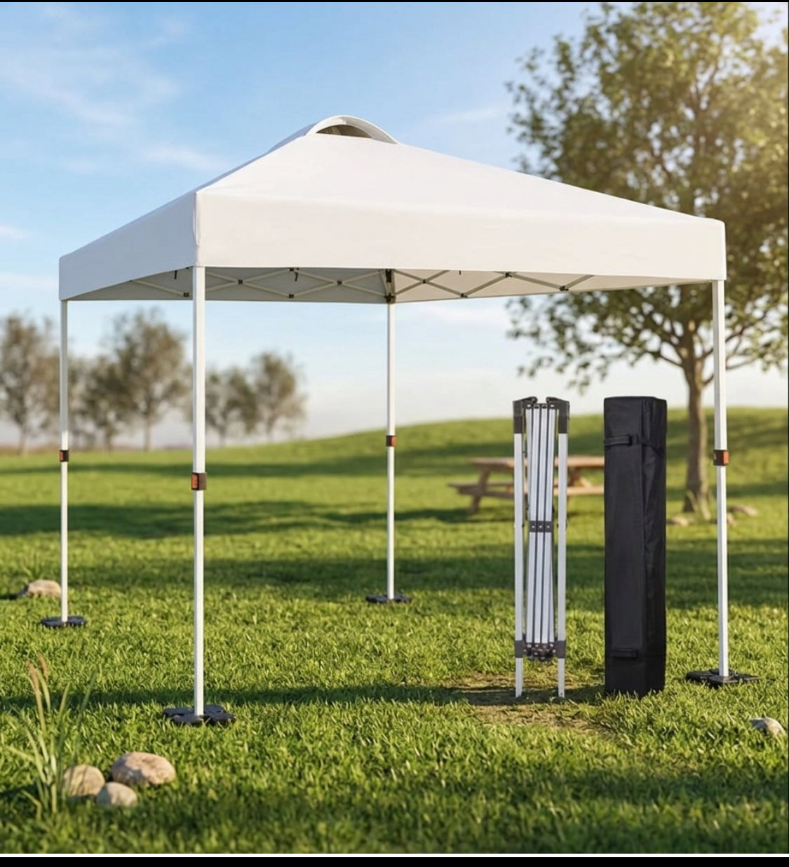 SAILARY 10’x10’ Pop Up Instant Canopy Tent With Carry Bag, Ground Stakes & Ropes