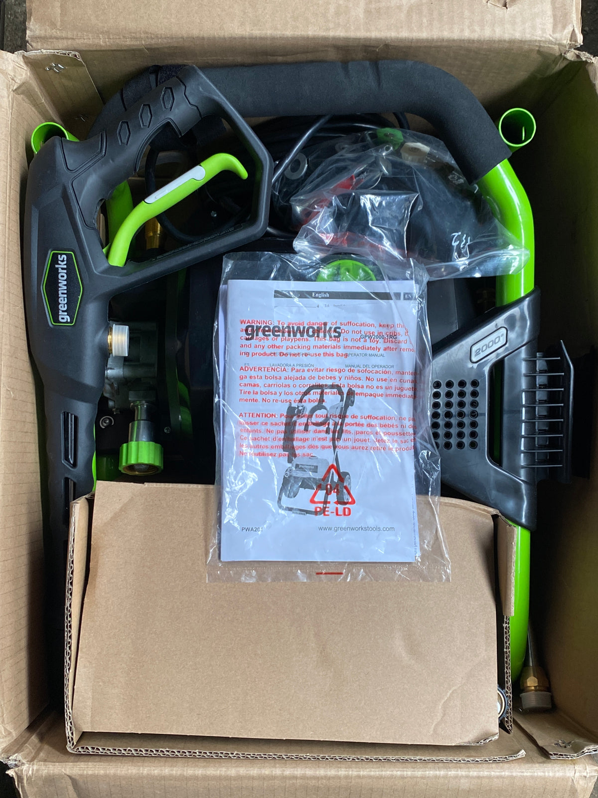 New Other Greenworks 2000 PSI (1.2 GPM Max) Rollable Electric Power Washer