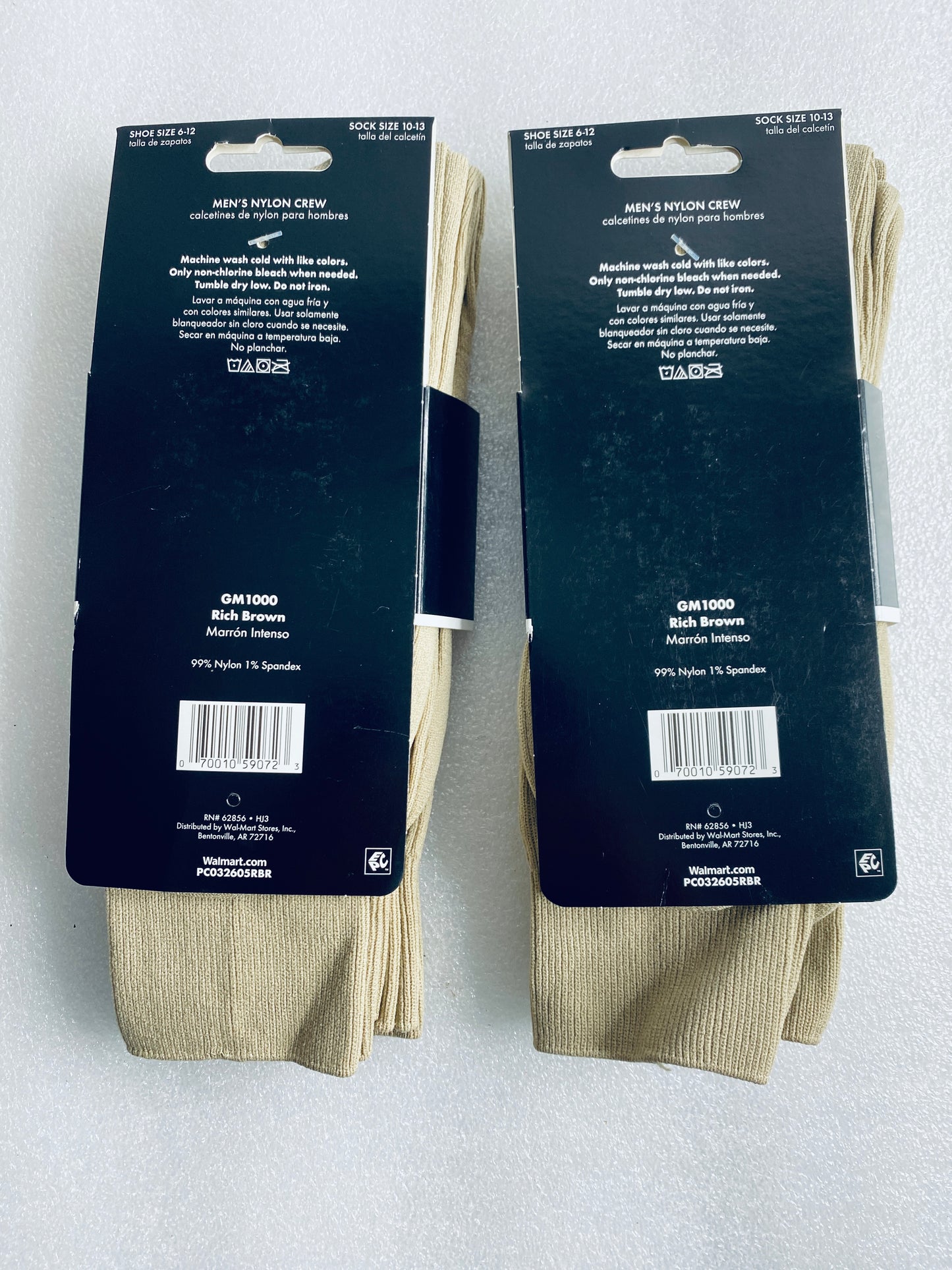 lot Of 2 New – George Nylon Crew Socks, Shoe Size 6-12, 6 Pairs Total
