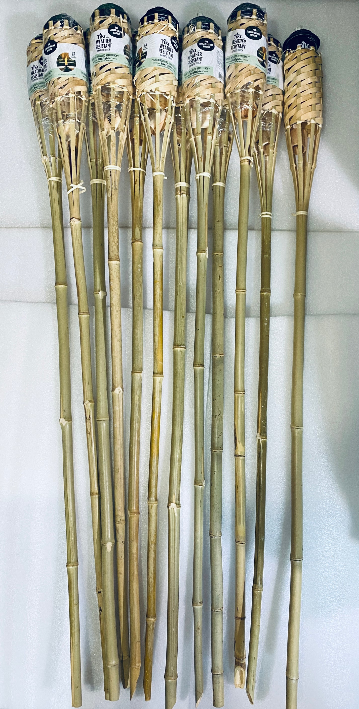 Set Of 12 - New Open Box TIKI 57” Outdoor Weather-Resistant TIKI Bamboo Torches