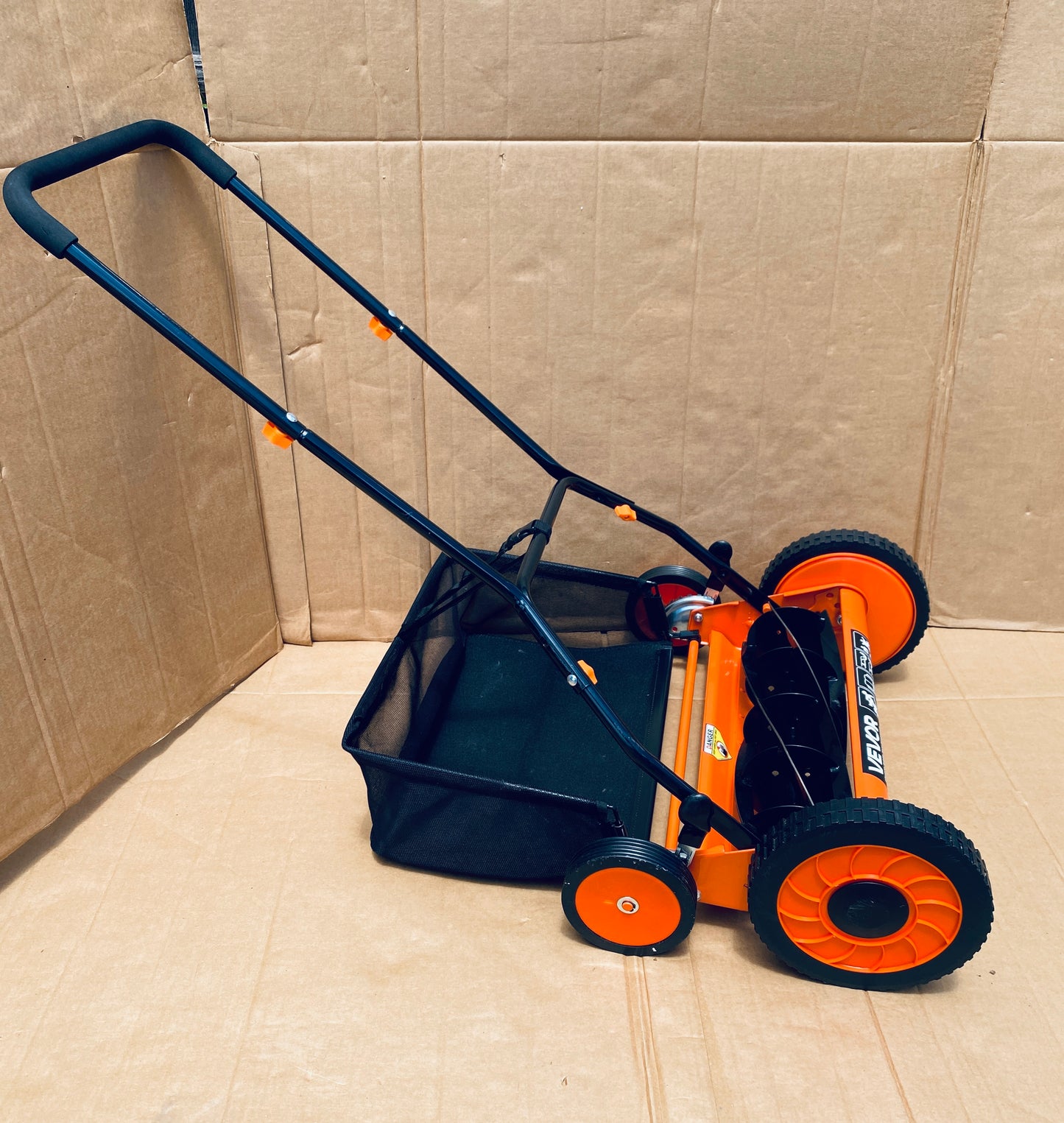 VEVOR 18” 5 Blade Height Adust Manual Push Reel Lawn Mower With & Catcher Bag