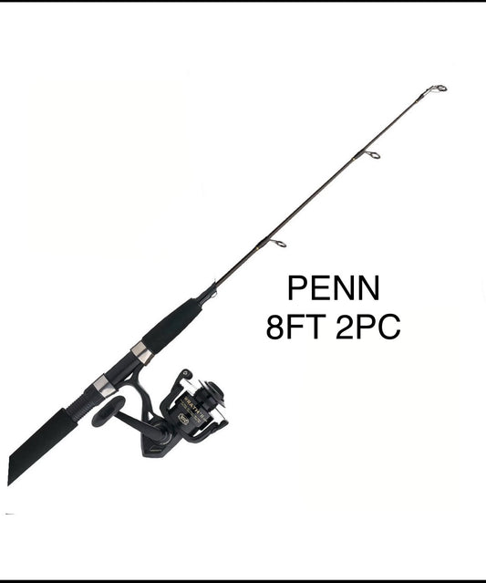 New Other PENN Wrath II 8' 2Pc Medium Heavy Spinning Reel Combo, Black
