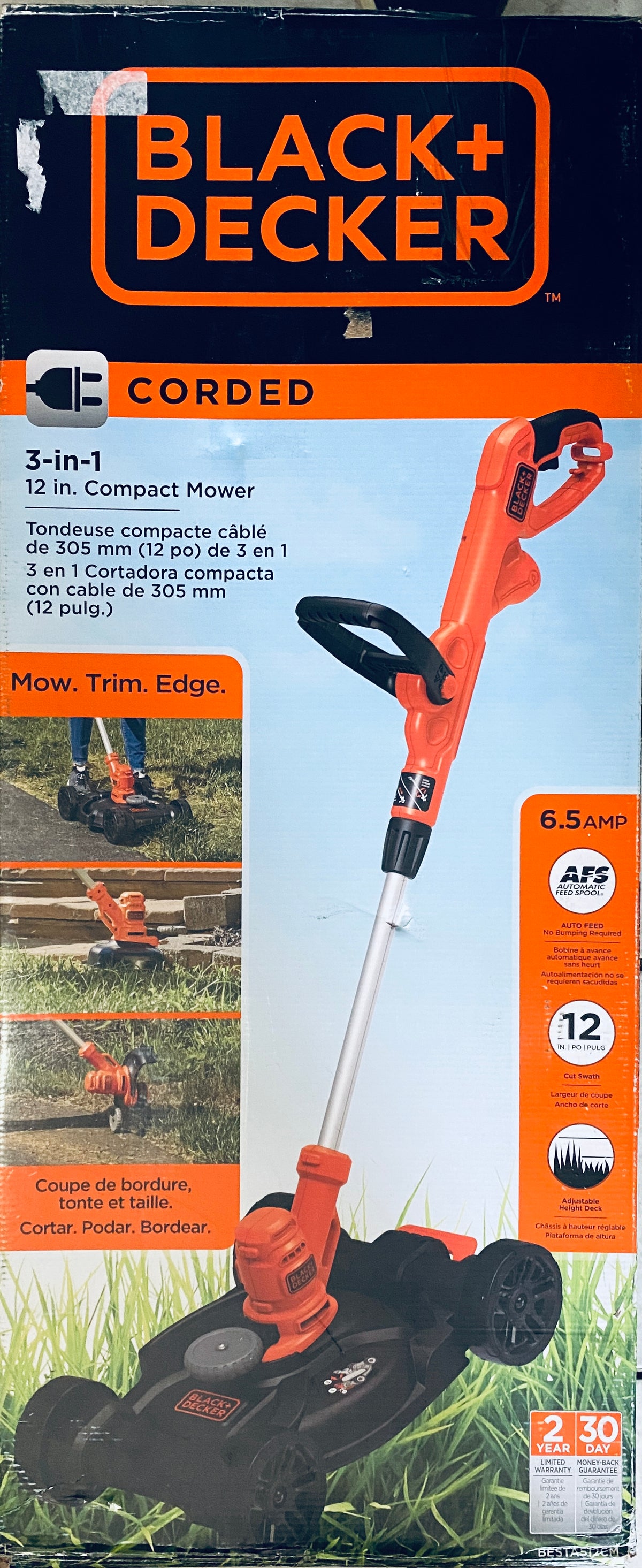 New Other BLACK+DECKER 3-in-1 12” Corded Lawn Mower, String Trimmer & Edger