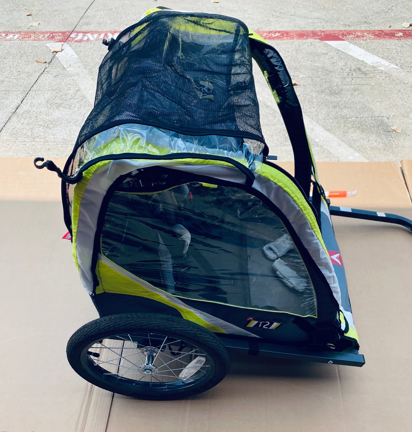 Allen Sports Deluxe Steel 2 Child Bike Trailer, Green
