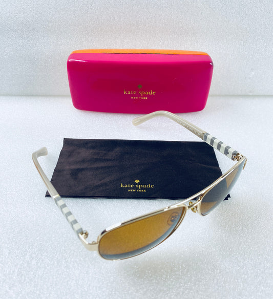 Kate Spade Dalia/S 0W89Y6 Sunglasses 58-12-135 6-4 Brown Lenses, Gold Grey White