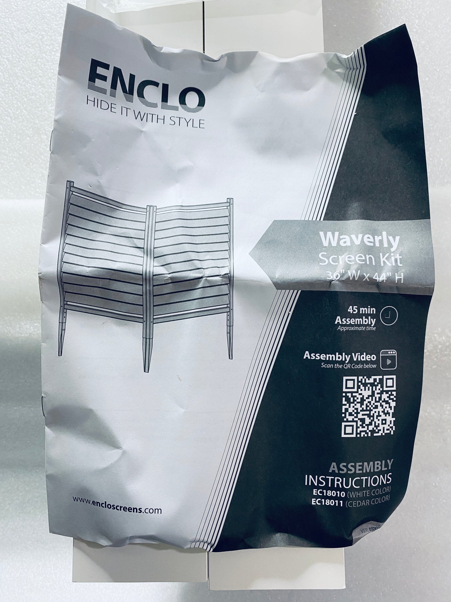 New Other Enclo 44” H x 36” W Waverly Privacy Screen DIY No Dig Kit, White Vinyl