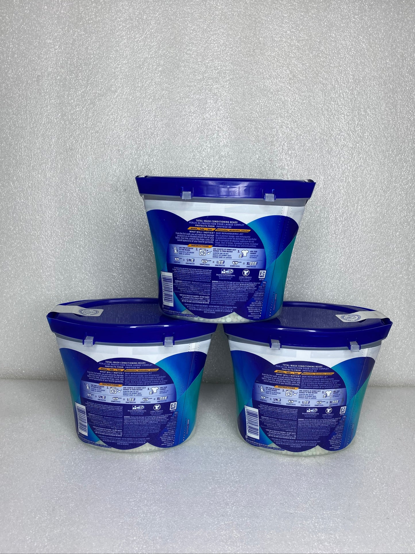 Lot Of 3 - New Downy Defy Damage Total Wash Conditioning Beads, 18.10 oz each