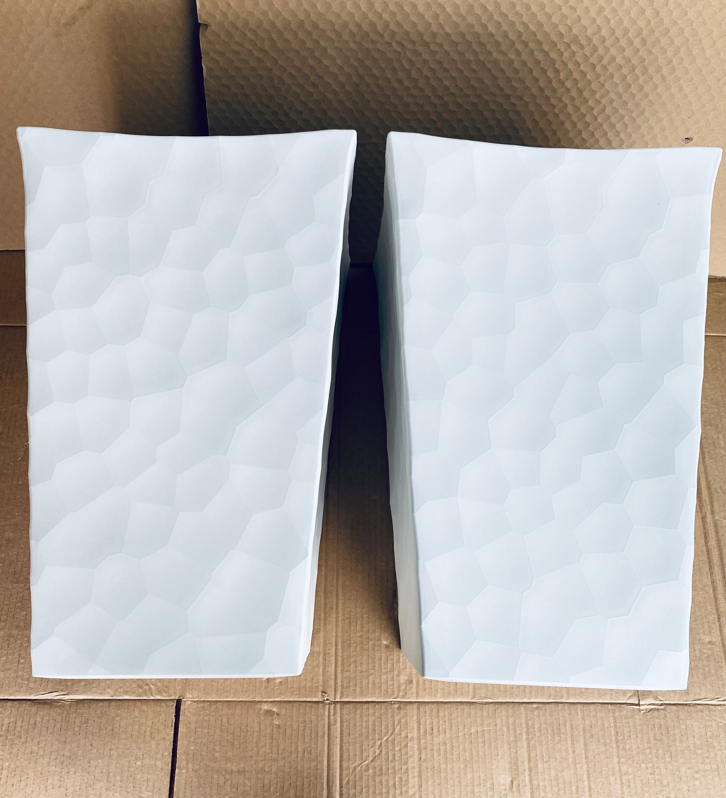 Set Of 2 - New Other Keter 26.4” Tall Stone Outdoor Flower Pots With Stone‑Look