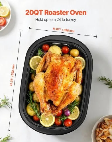 New Other VEVOR 20Qt Self-Basting Electric Roaster Oven, Silver