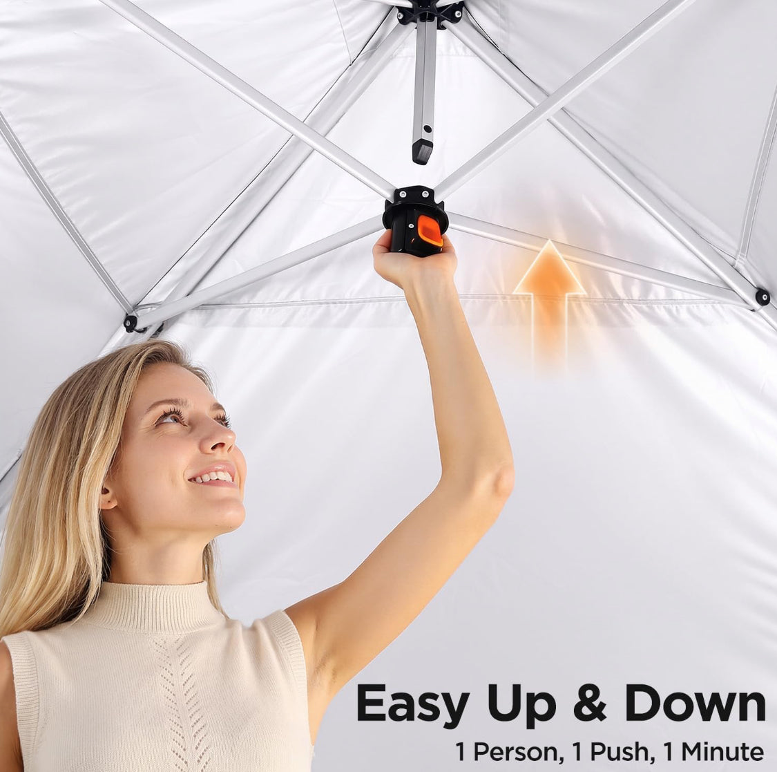 New Open Box Driftalia 10x10 Pop Up Canopy Tent, One-Push Center Lock, Blue