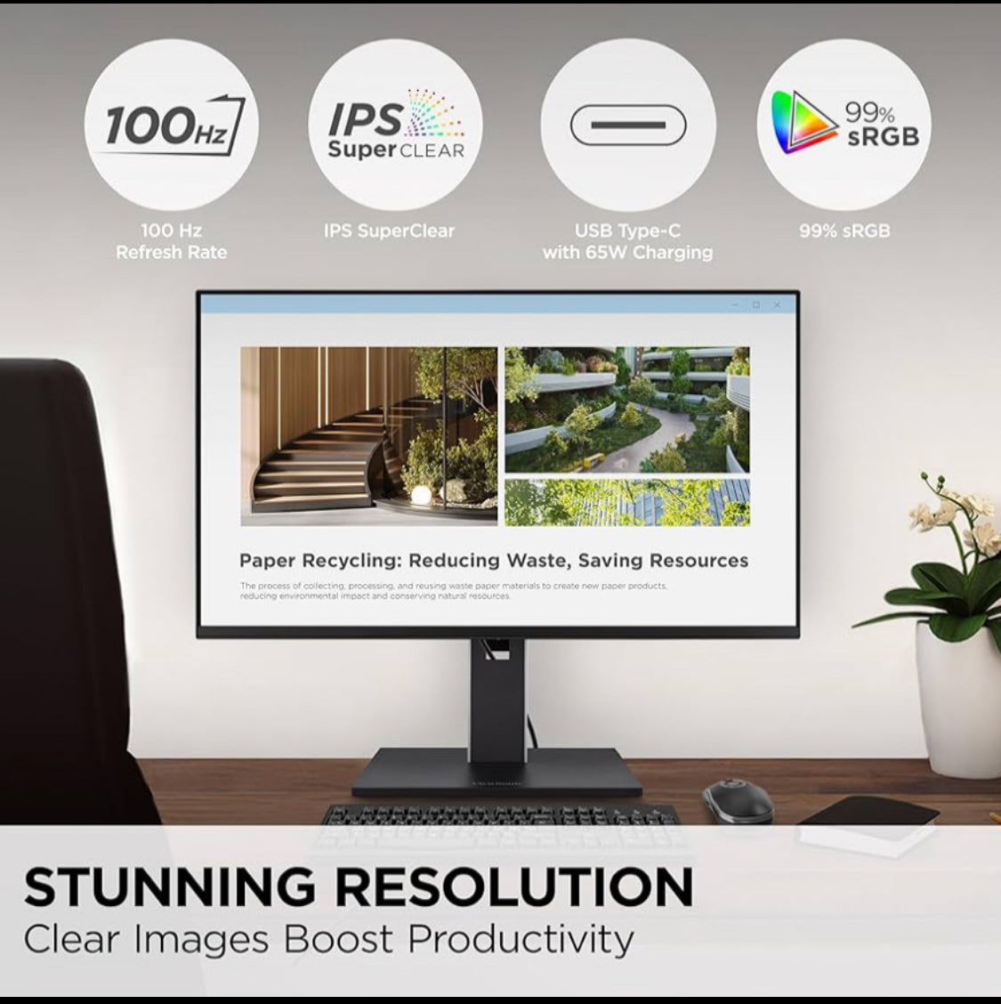 New Open Box ViewSonic 24” 1080p Ergonomic Monitor W/ Tilt, Swivel & Pivot