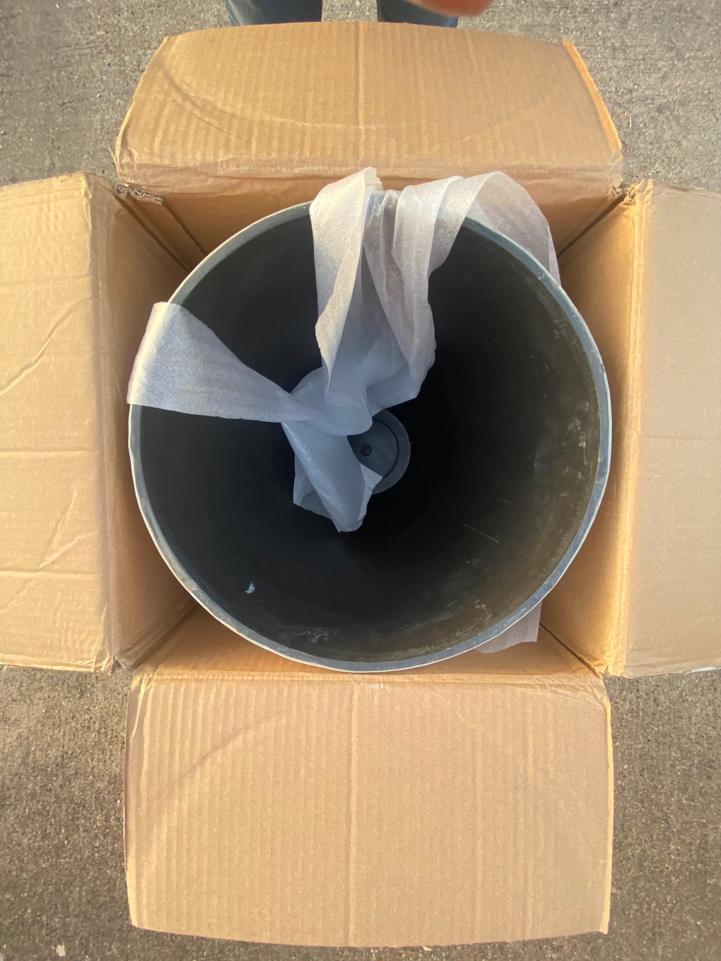 Set of 2 - New Worth 9 Gallon Tall Round Planters 14" Dia x 21" H, Beige