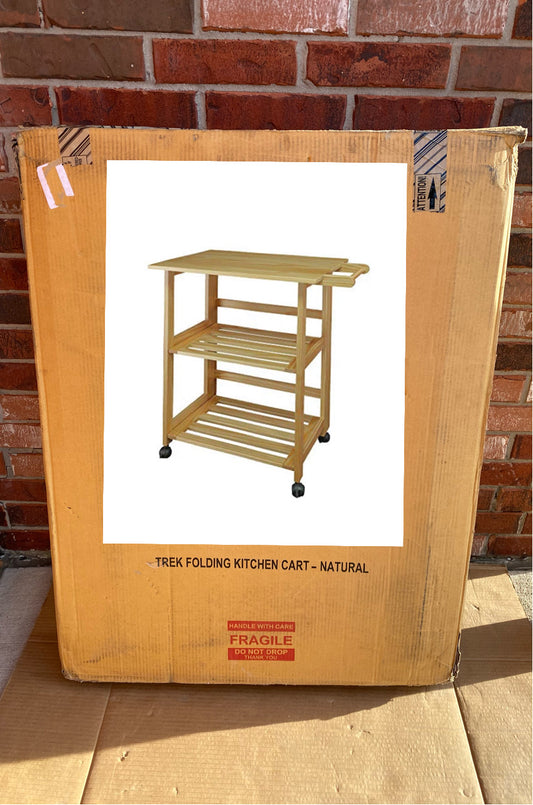 New Other Casual Home Trek Folding Natural Kitchen Cart 27"W, 372-30