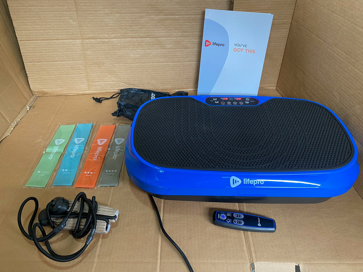 New Open Box Lifepro Waver Mini Vibration Plate Exercise Machine, Blue