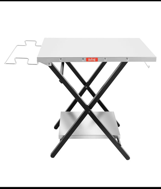 New Open Box Feasto Outdoor Stainless Steel Folding Grill Prep Table, 30" x 24"