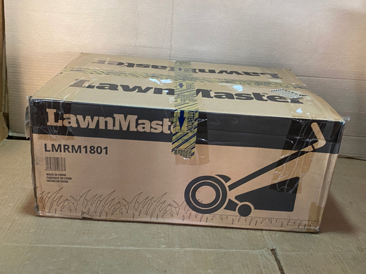 Like New LawnMaster 18" 5-Blade Manual Push Reel Lawn Mower, Orange/Black