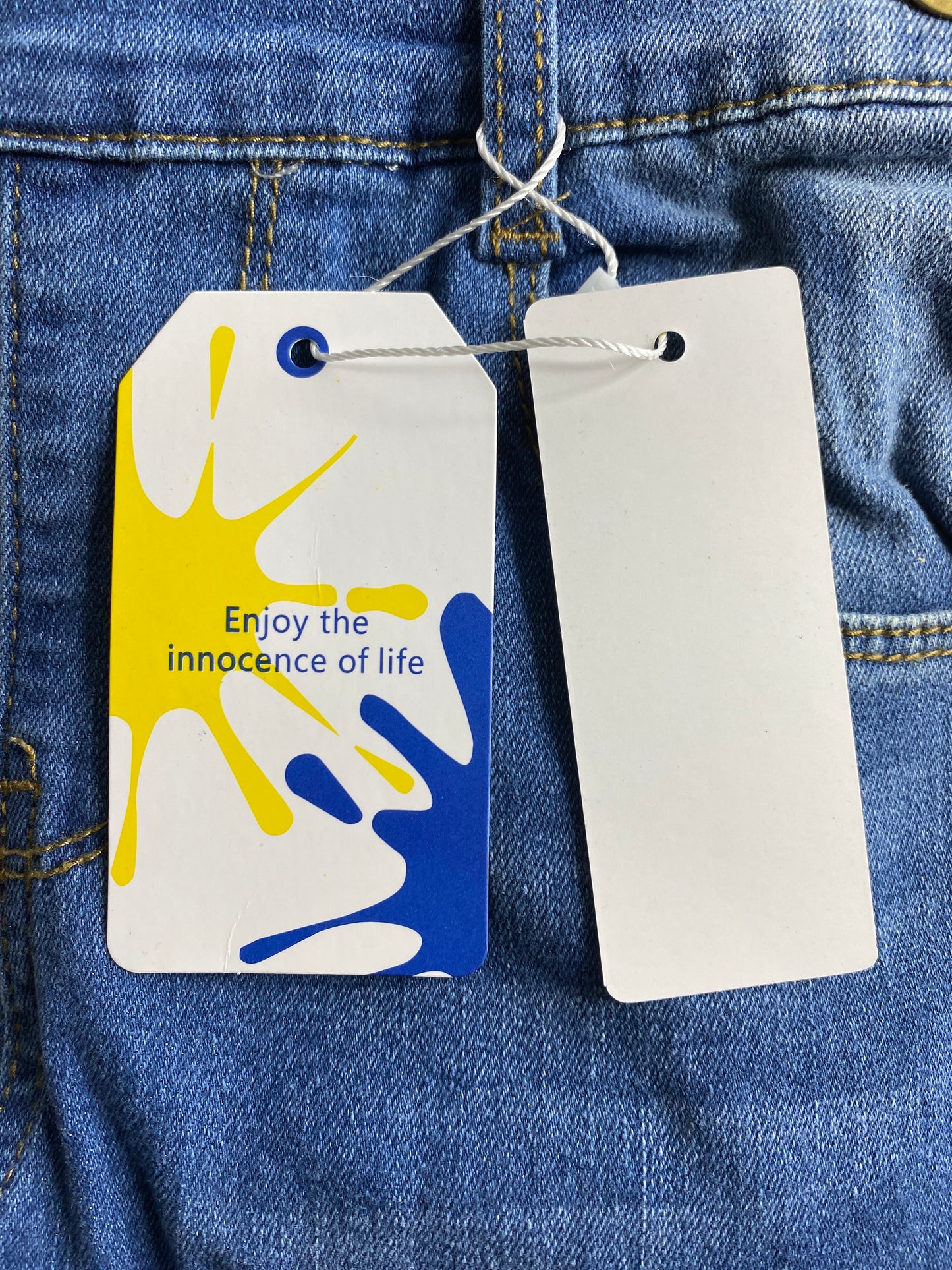 New Kidscool Space Size 5-6 Child Denim Slim Pants Jeans Overalls, Light Blue