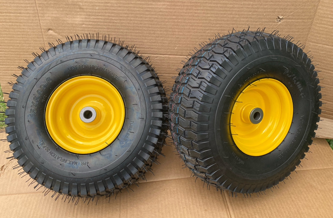 Set Of 2–New Other Wiltire 15x6.00-6 Tire & Wheel Riding Lawn Mower Front Tires