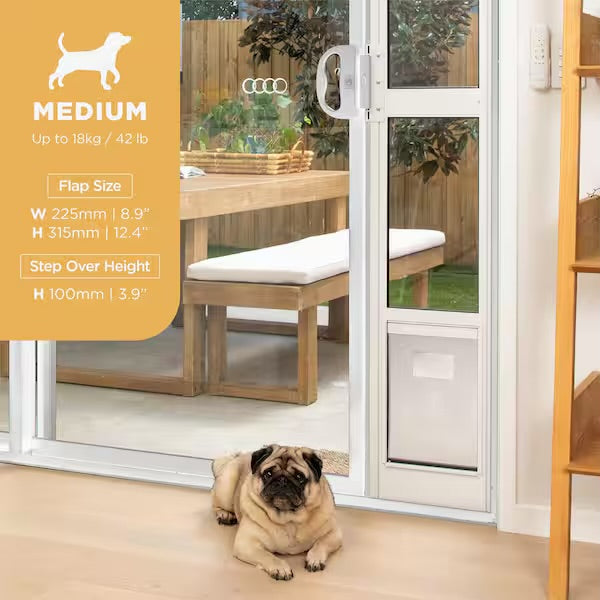 New Other Hakuna Pets Medium White Glass Patio Pet Door With 12.4” x 8.9” Flap
