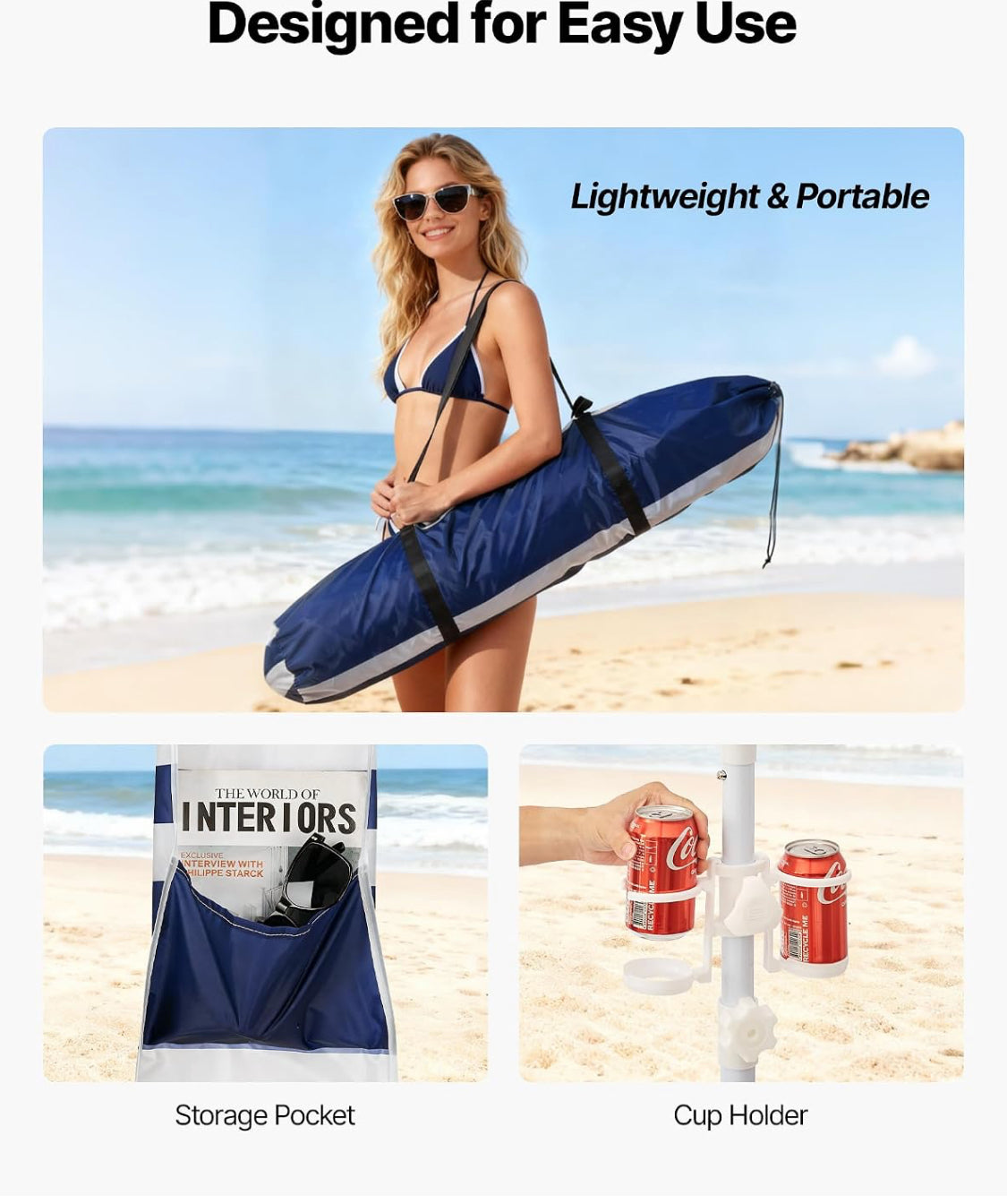 New Open Box VEVOR 8’x8’ Beach Canopy Cabana With Side Wall & Carrying Bag