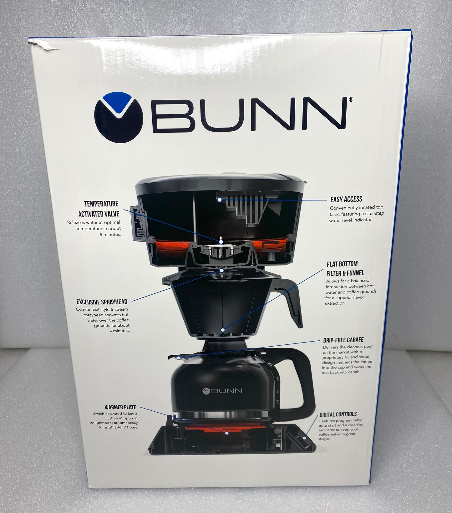 BUNN Heat & Brew Programmable Coffee Maker 10 Cup, Stainless Steel