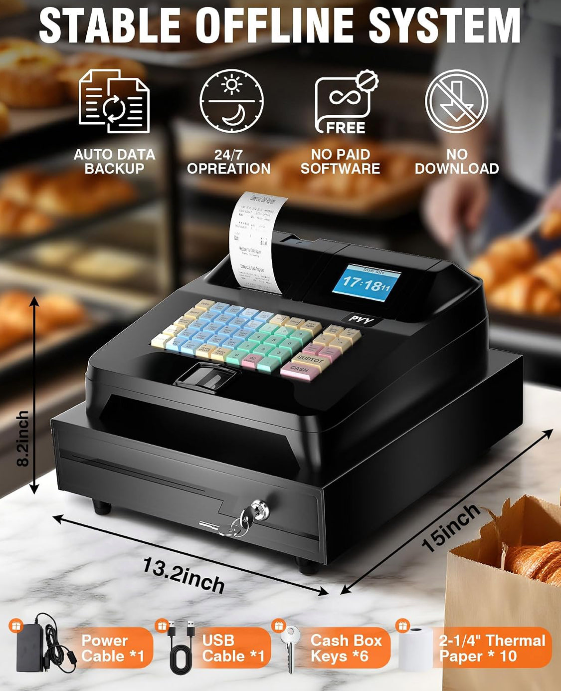 New Other PYY Electronic Commercial Keyed Cash Register For Small Businesses