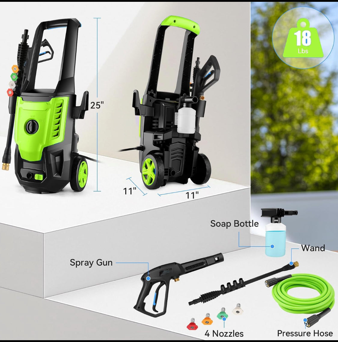 Imdot Pressure Washer 5000PSI Max 4.0GPM With 4 Nozzles & Foam Cannon