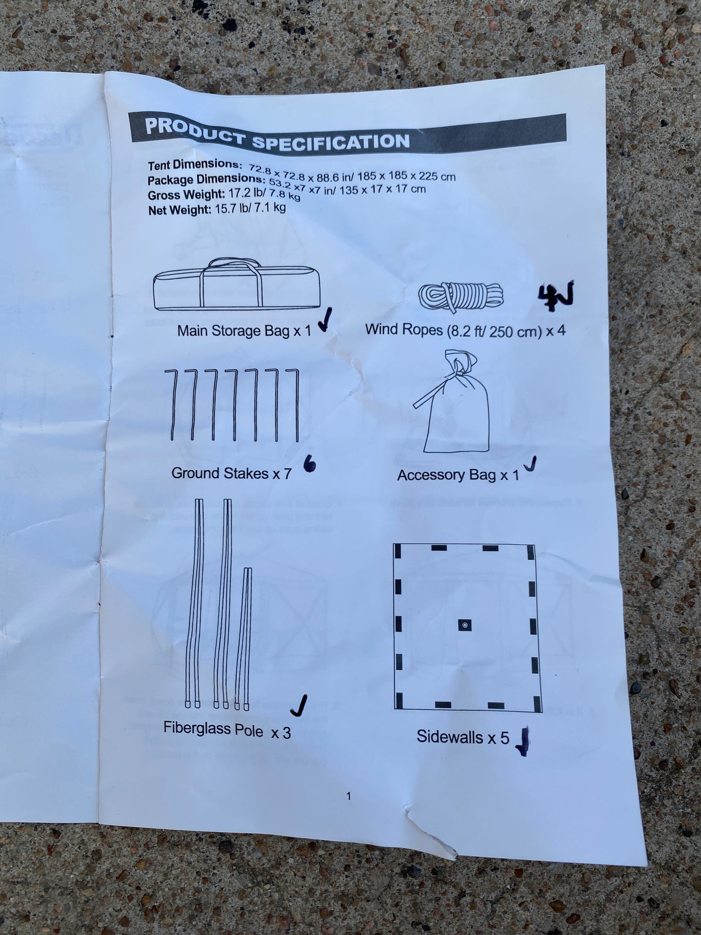 Like New Tecoom 6’ x 6’ 4-Sided Pop Up Canopy/Gazebo Tent With Mesh Windows