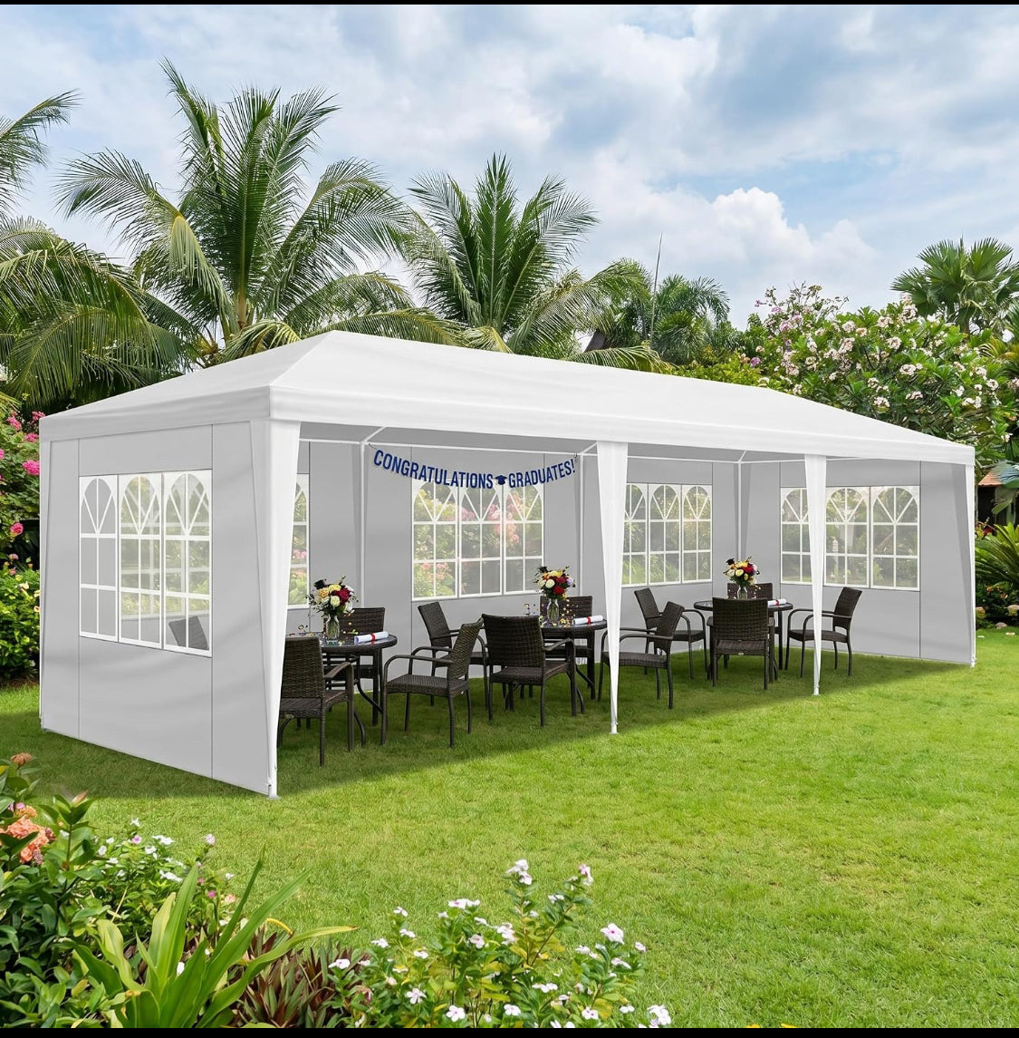 New Other TryGoal 10’ x 30’ White Outdoor Canopy Party Tent With Sidewalls