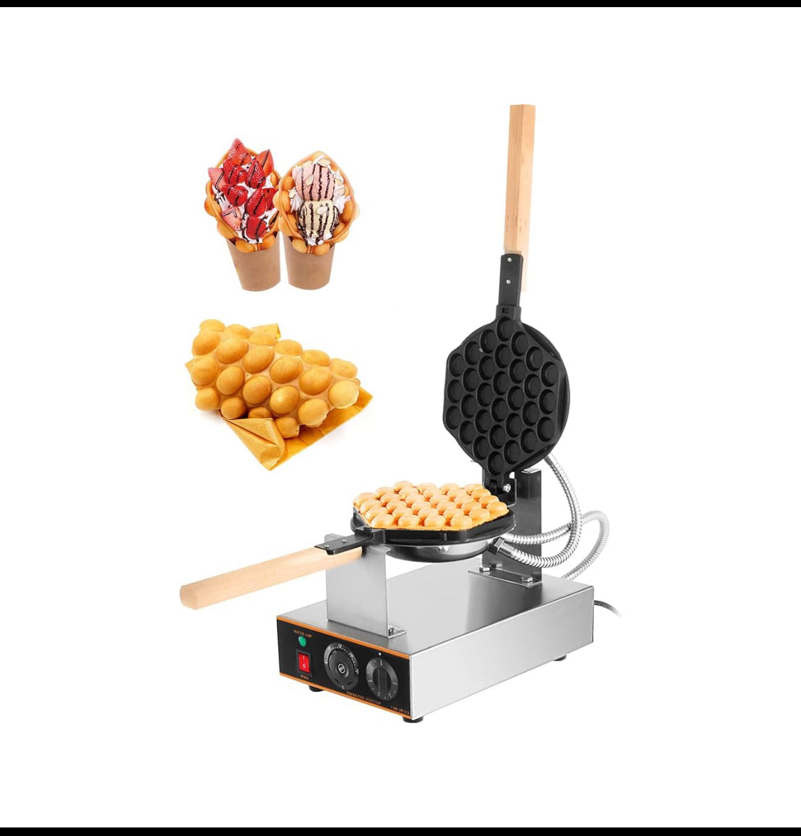 New Open Box VEVOR Commercial Electric Waffle Maker 30 Pcs, Stainless Steel