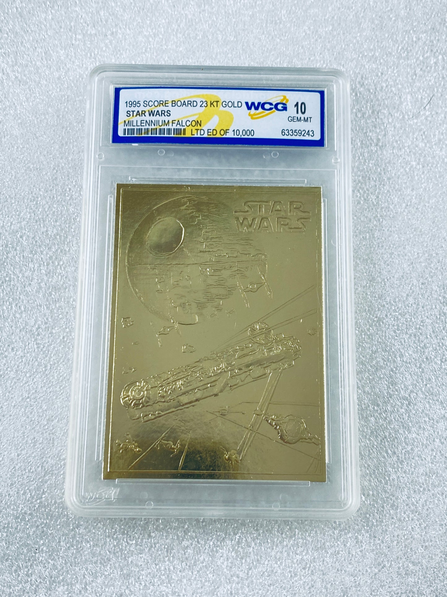 Lot Of 2-Star Wars 1995 23KT Gold Millennium Falcon&Darth Vader 10 GEM-MT Cards
