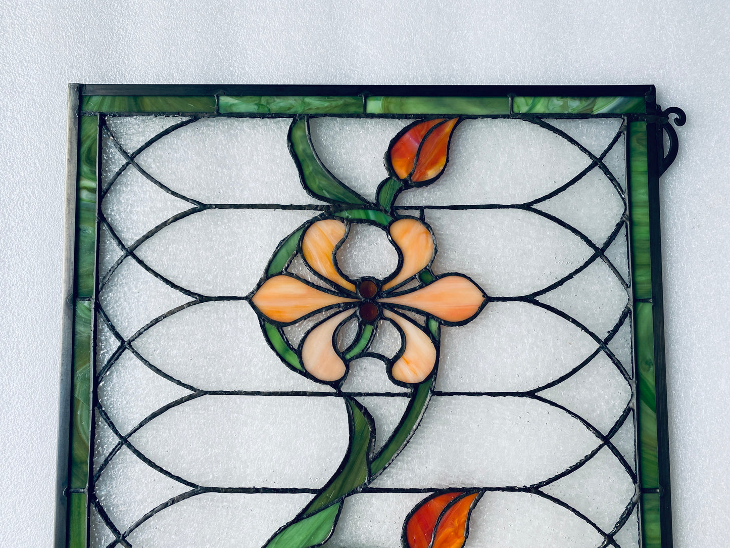 new Open Box-VEVOR 32”x17” Horizontal Hanging Transom Stained Glass Window Panel