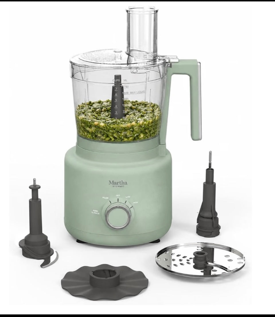 New Other Martha Stewart 10-Cup Food Processor, Honeydew Green