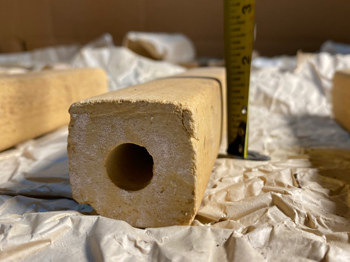 Lot Of 3 - Kiln Approx. 8" Tall x 1 1/2" Wide Squared End Posts