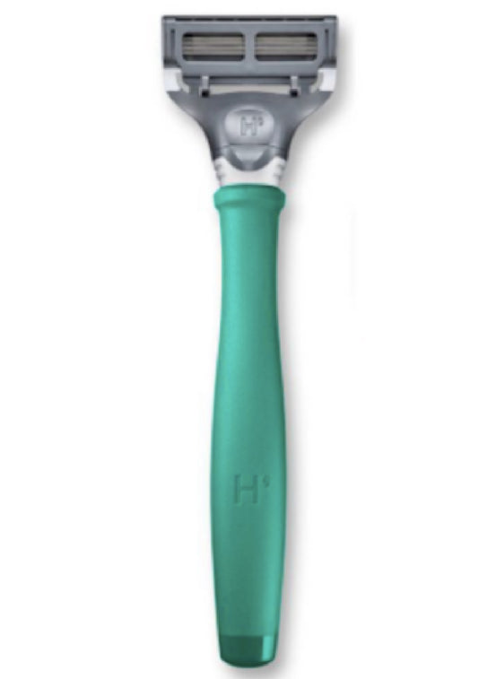 new - HARRY'S TROPICAL GREEN Razor Handle + 2 / 5-Blade Cartridges