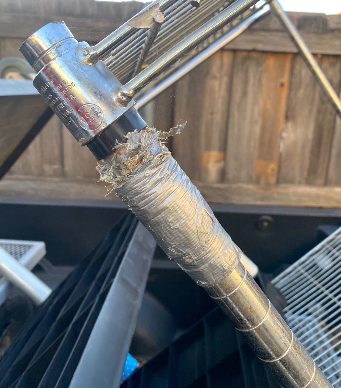 #136 - Stainless Steel Push Cart 2 Tier Adjustable With Casters & Approx. Dimensions: 40” x 41” x 24” - (IN CONDITION AS SHOWN) - (READ)